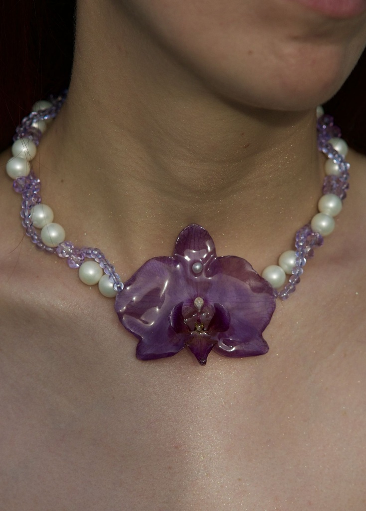 [Collier grosses perles Phalaenopsis] Collier grosses perles Phalaenopsis