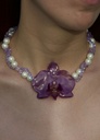 Collier grosses perles Phalaenopsis