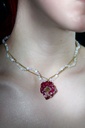 Collier Rose bicolore perle